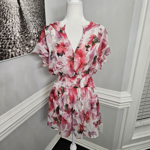 MISA los angeles Natalia Dress Garden Fuscia small - Picture 4 of 10